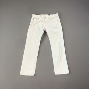 AG Designer Jeans Men's 32 X34 The Matchbox Slim Straight Cream Corduroy NWT